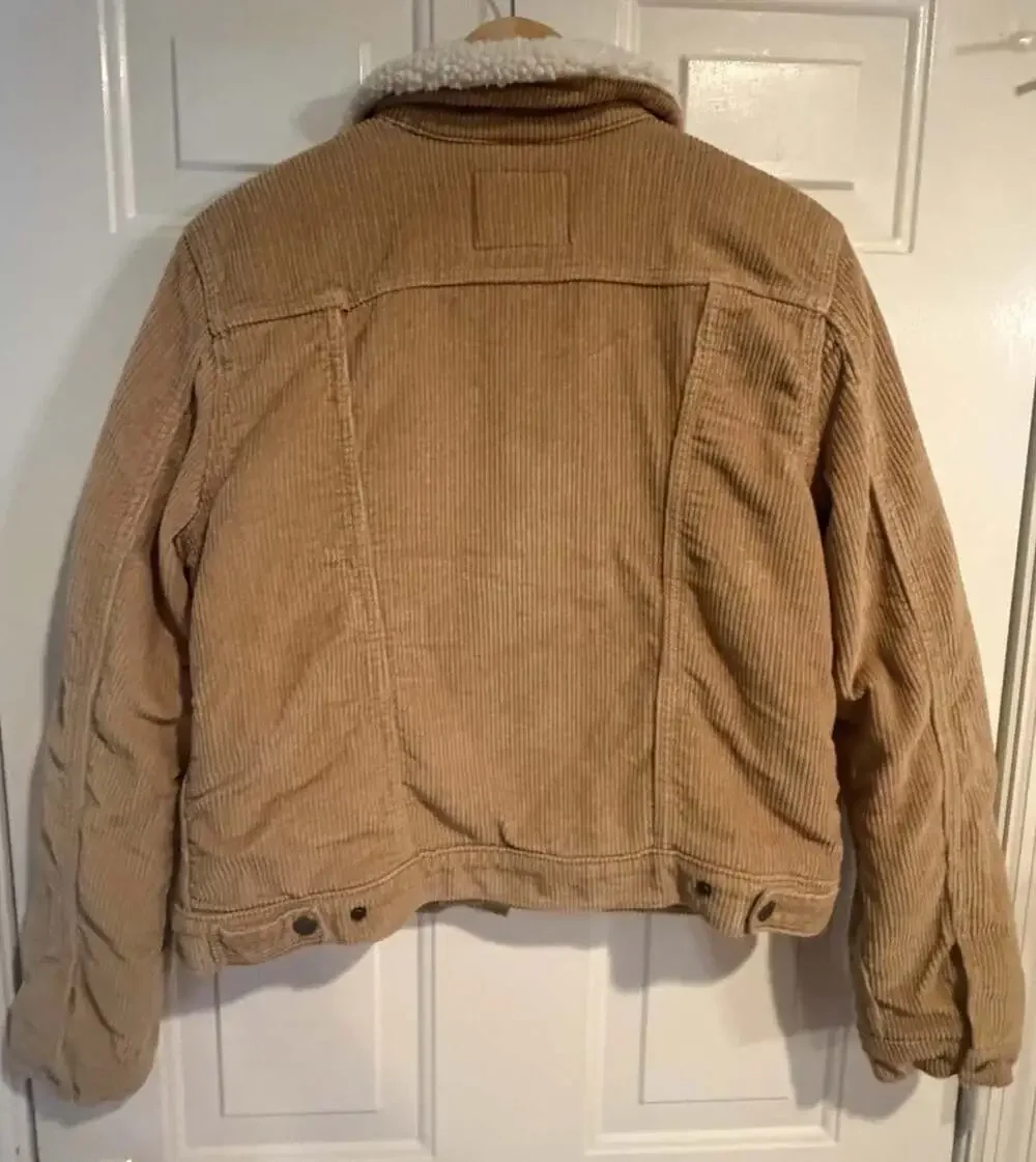 Levi’s Corduroy Jacket Men’s Large Tan Faux Sherpa Lined
